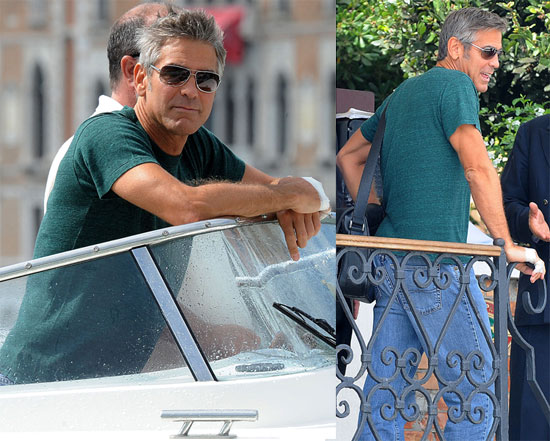 Photos of George Clooney on a Boat at the 2009 Venice Film Festival ...